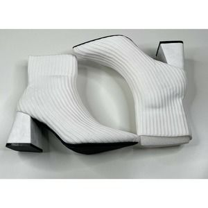 NEW Cuccoo Ankle Boots Size 6 Women’s White Knit High Heel